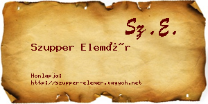 Szupper Elemér névjegykártya